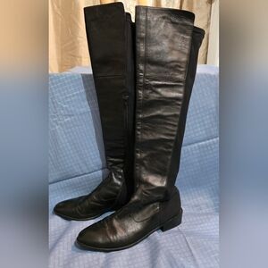 Vero Cuoio Black Over the Knee Leather Boots